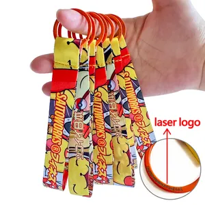 Portachiavi con cordino corto Anime all'ingrosso portachiavi con Logo Laser personalizzato personalizzato cordino da polso Cartoon