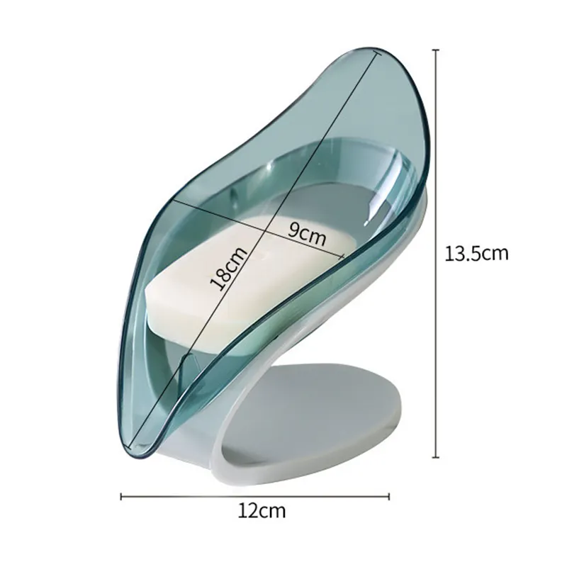 カスタムの葉の形の環境にやさしい家庭用プラスチック自己排水バスルーム石鹸皿ホルダー排水口付き