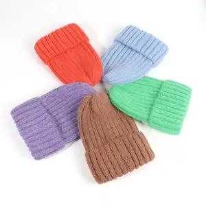 高品质时尚冬季保暖针织豆豆帽子定制标志设计师羊毛腈纶针织帽免费尺寸冬季保暖帽子