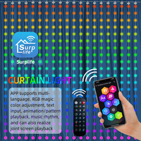 Application de contrôle de noël, lumières de rideau intelligentes rvb pixels adressables, fête Programmable Led féerique, lumières de rideau intelligentes