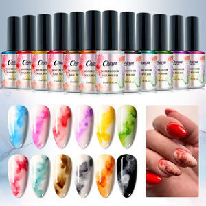 ยาทาเล็บเจลยูวีแบบญี่ปุ่น 12 สี ไล่เฉดสีแบบสีน้ำ ลายหินอ่อน ลายหมึกเหลว ลายควัน ใช้กับหลอดไฟ LED ขนาด 15 มล. - Product Image 2