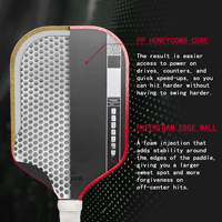 Raquette de pickleball Ben Johns Pro V GEN5, mousse EVA thermoformée, surface rugueuse de 16 mm, fibre de carbone Toray T700, personnalisée