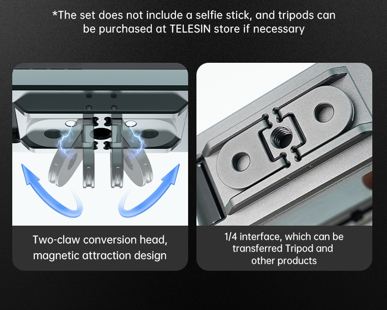 Telesin Aluminum Cage Metal Video Cage Protective Frame case for GoPro 11/10/9 Camera