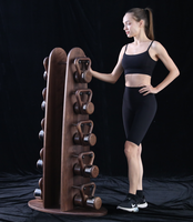 Haltères de Luxe Haut de Gamme en Acier Inoxydable – Combinaison d'haltères, barres et kettlebells pour des ensembles de fitness puissants en bois