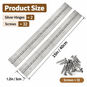 Long size design continuous furniture folding hinge for <b>door</b> <b>cabinet</b> box 1.2 inch width piano 180 degree opening hinge - Product Image 5