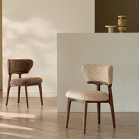 Chaise de salle à manger en bois de frêne antique, intégration mortaise et tenon, design minimaliste, style rétro français, dossier silencieux, mobilier de maison