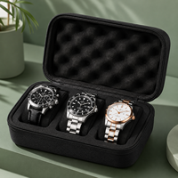 Étui organisateur de montres EVA à trois compartiments, boîte à montres rigide pour le voyage, le rangement et la protection, fabrication sur mesure