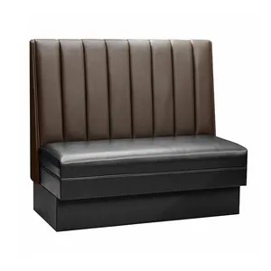 Custom Color Size Restaurant Booth Seating Modern Dark Brown Black Leather Restaurant Booth Furniture