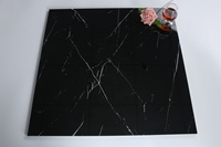 Carreaux de sol en céramique et porcelaine noirs entièrement émaillés, vérifiés et économiques, 60x60 80x80, brillants et polis