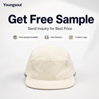 Casquette de camping personnalisée OEM à 5 panneaux en maille, séchage rapide, en nylon, style snapback unisexe, design bec de canard pour activités de plein air et course à pied