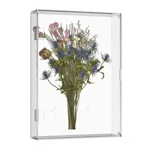 Getrocknete Blumen Acryl Shadow Boxes Acryl Foto Bilderrahmen Vitrine Acryl Memory Sammler tasche Clear Display Box HD