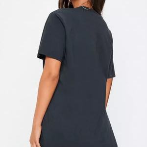 Camiseta Informal Personalizada de Talla Grande, Transpirable, 100% Algodón, Cuello Redondo, Manga Corta, con Estampado Digital para Mujer - Product Image 4