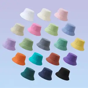 थोक उच्च गुणवत्ता रंगीन कपास कस्टम लोगो फैशन डिजाइन बाल्टी टोपी मछुआरे की टोपी लक्जरी टोपी