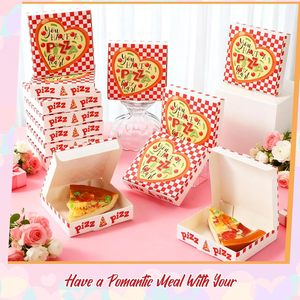 Mini Caja de Pizza Cuadrada de Cartón con Forma de Corazón para San Valentín, Cajas Pequeñas para Galletas, para Celebraciones, Recuerdos de Fiesta, Cumpleaños, Bodas - Product Image 3