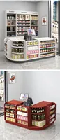 Comptoir durable personnalisé de pharmacie de supermarché dépanneur caisse enregistreuse alcool tabac intégré