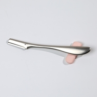Rasoir à sourcils en alliage de zinc avec poignée, revêtement en silicone peint par pulvérisation, outil de beauté et de toilettage en gros
