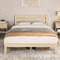 Cadre de lit en bois de pin massif au design moderne, durable, avec couleur personnalisable, toutes les tailles disponibles pour la maison, l'hôtel, le salon, la salle à manger