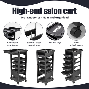 Carrito <span class=keywords><strong>de</strong></span> Plástico para Salón <span class=keywords><strong>de</strong></span> Belleza con Almacenamiento, Carrito para Peluquería, Hogar y Oficina - Product Image 1