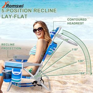 Lot <span class=keywords><strong>de</strong></span> 2 chaises <span class=keywords><strong>de</strong></span> plage pliantes extra larges en aluminium, inclinables à 5 positions, avec sac isotherme, porte-gobelet et téléphone, et <span class=keywords><strong>barre</strong></span> porte-serviettes - Product Image 6