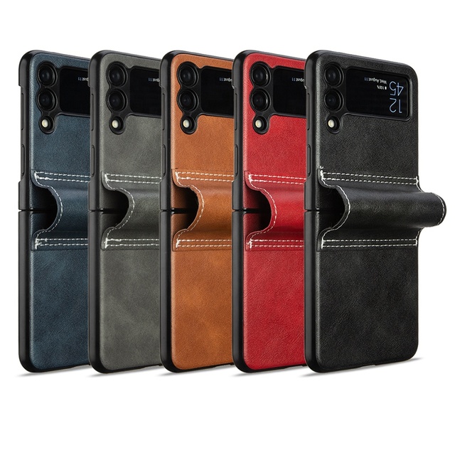 Luxury Fashion Pu Leather Foldable Mobile Cover Cell Phone case for Samsung galaxy Z Flip 3