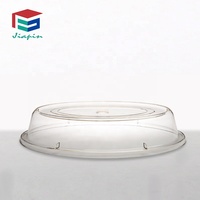 Offre Spéciale de 14 \ "en plastique PC couvercle de plaque ovale empilable micro-ondes couvercle de plat avec motif de plante pour Camping Restaurant vaisselle