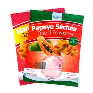 Custom stampa di alta qualità opaca trasparente finestra Stand Up Pouch per essiccato Pawpaw Chips sacchetto di imballaggio