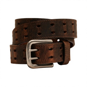 Ceinture en cuir de vachette pour homme BS INTERNATIONAL, style vintage, boucle à ardillon, design 3D en acier carré, écologique, moulage monobloc, 3,8 cm - Product Image 2