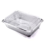 Conteneur alimentaire jetable à emporter, emballage personnalisé, conteneur en aluminium, boîtes alimentaires en gros, plateau en aluminium avec couvercle