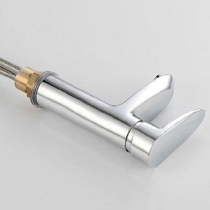 Grifo monomando para lavabo, cromado, de un solo orificio, montado en el encimera, con válvula de cerámica - Product Image 2