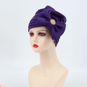 F0012 Turban Couvre-chef Torsadé Plissé Headwrap Beanie Hat Femmes Chemo Beanie Hat - Product Image 3