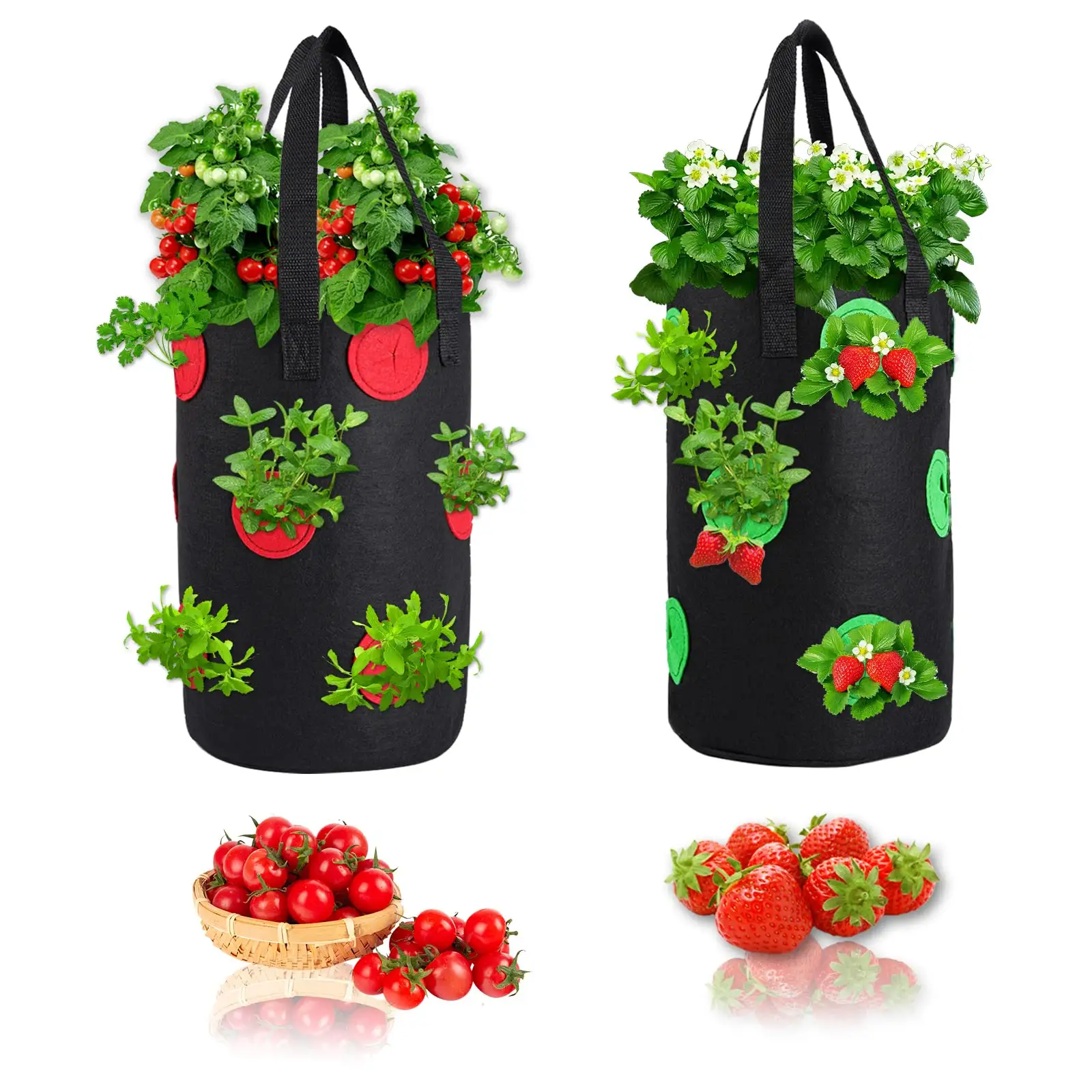 Factory Wholesale Breathable Fabric Pot Vertical Hanging Strawberry Tomato Potato Grow Bag Planting