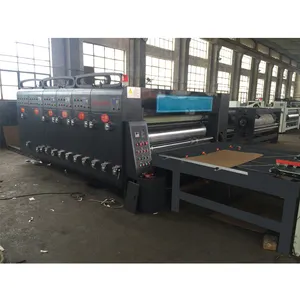 Semi-auto Chain Feeder Two Color Printer to Mak Corrugated Cardboard Carton Box Case/ Printing Machine with Slotter Die Cutter