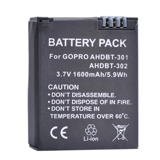 AHDBT-301 AHDBT-302 AHDBT-201 1600mAh Battery for GoPro Hero 3, Hero3 Action Camera
