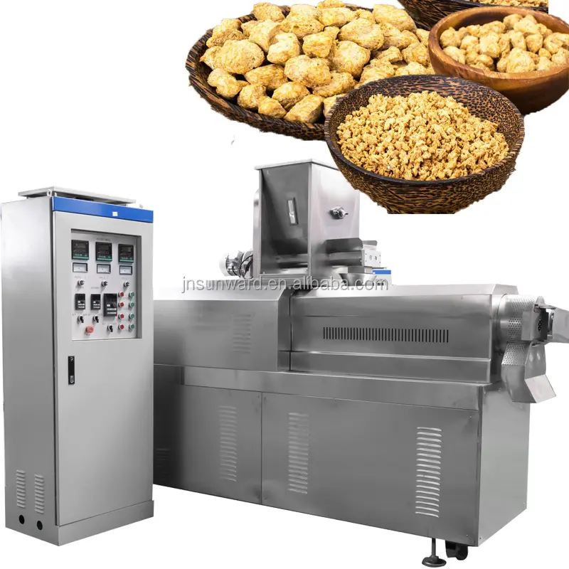 300 kg/h Proteína de soja texturizada TVP Extrusión Carne artificial Línea de producción de alimentos Trozos de soja Máquina para hacer HMMA de alta humedad