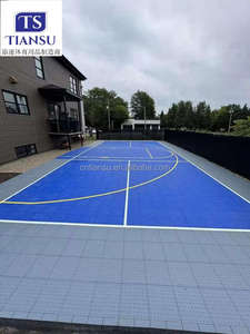 Suelo para Cancha de Baloncesto de Material <span class=keywords><strong>TPV</strong></span>, 12 Colores Estándar, 94% de Rebote de Pelota, Diseño Panorámico, Uso en Interiores/Exteriores, Personalizable - Product Image 4