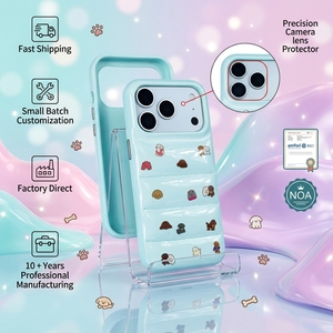<span class=keywords><strong>Coque</strong></span> <span class=keywords><strong>de</strong></span> protection pour iPhone 16 Pro Max, motif chiot <span class=keywords><strong>Kawaii</strong></span>, texture doudoune gonflable, anti-chute, ajustement parfait, en promotion - Product Image 1