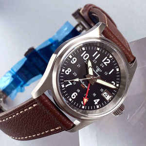 Tandorio 36mm GMT Reloj Piloto para Hombre NH34A Automático Blanco Negro Dial 20ATM Reloj de Viaje Diario - Product Image 6