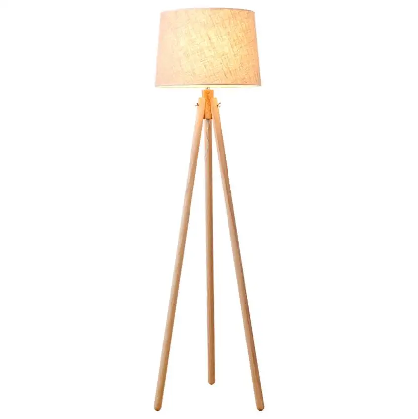 Anpassung Stativ 3 Beine Holz Stehle uchten Stand lampe mit Stoffs chirm mit CE E26 ETL E27 Halter für Hotel Wohnzimmer