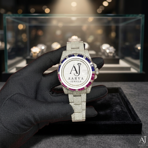 Montre mécanique de luxe avec cadran serti de diamants, lunette en cristal saphir, bracelet en acier inoxydable - Style bijoux unisexe, cadeau - Product Image 1