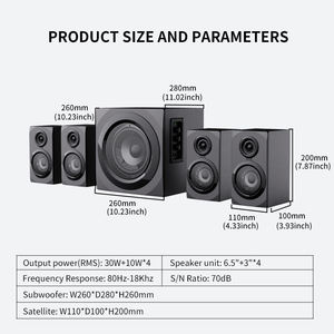 Ensemble audio home cinéma haute performance avec caisson de basses puissant et lecture multi-entrées pour le divertissement en salon - Product Image 2