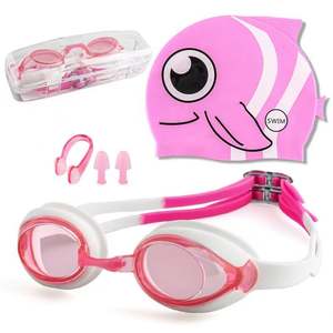 Ensemble de lunettes de natation et bonnet de bain pour enfants 2025 – Étanche HD, anti-buée, motif poisson – Fabricant - Product Image 6
