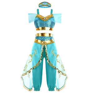 Disfraz <span class=keywords><strong>de</strong></span> <span class=keywords><strong>Princesa</strong></span> <span class=keywords><strong>Jazmín</strong></span> <span class=keywords><strong>de</strong></span> la Lámpara Mágica <span class=keywords><strong>de</strong></span> Aladín, Vestido <span class=keywords><strong>de</strong></span> Ganchillo, Estilo Europeo Americano, Disfraz Infantil <span class=keywords><strong>de</strong></span> Halloween - Product Image 4