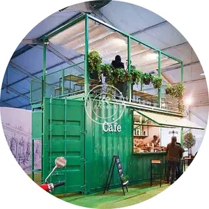 20ft 40ft Portable Prefabricated Container Coffee Shop Restaurant Shipping Container Bar Cafe With Kitchen