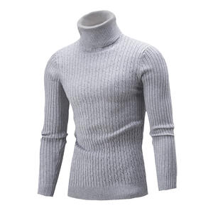 <span class=keywords><strong>Pull</strong></span> tricoté à col roulé d'hiver pour hommes pulls solides à manches longues <span class=keywords><strong>pull</strong></span> épais <span class=keywords><strong>pull</strong></span> solide Slim Fit chandails - Product Image 2