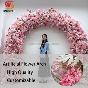 Suave desmontable boda lujo puertas interiores Rosa boda arco decoraciones de boda 3D arco Curvo - Product Image 6