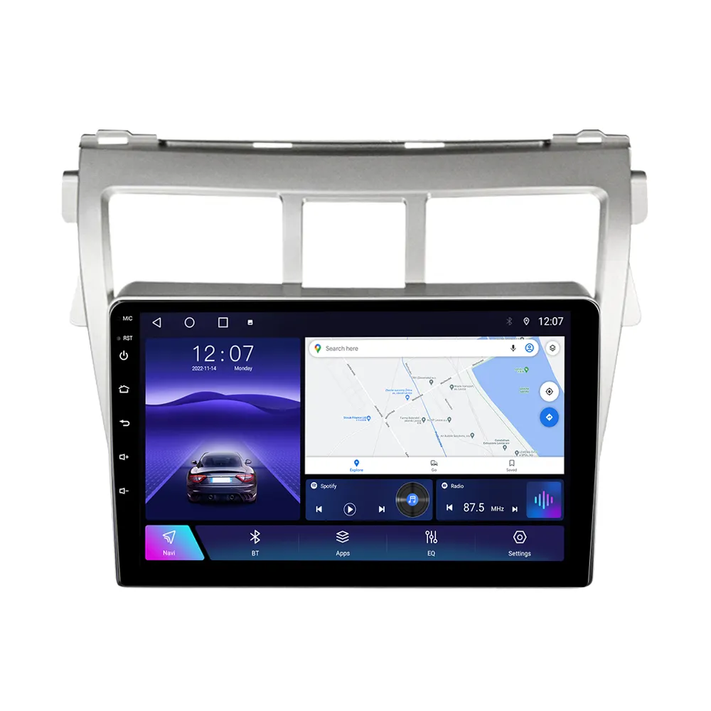 NaviFly TS10 TS18 Newest android QLED touch screen car multimedia playerfor Toyota Vios 2007-2012 With Car play android auto
