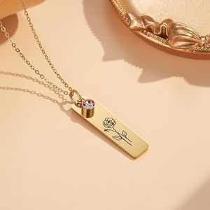 สร้อยคอสแตนเลสลายดอกไม้หลากหลายแบบ ฮ่าวหมี่ ขายดี เป็นของขวัญวันเกิด/วันแม่ ที่สามารถสลักชื่อได้ - Product Image 4