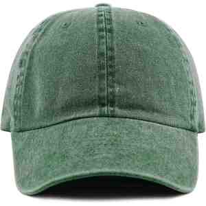 Gorras de Béisbol Estilo Dad Lavadas al por Mayor, de 6 Paneles, Personalizadas, Vintage, de Algodón, de Alta Calidad, Verdes, Lisas - Product Image 1