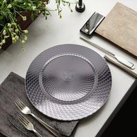 Vente en gros de plantes en plastique argentées de luxe pour mariage, fête, décoration de nourriture et de desserts, camping, dîner, Noël, barbecue
