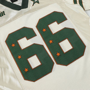 Maillot américain brodé personnalisé vêtements de football en maille à séchage rapide T-Shirt de sport en patchwork Streetwear maillot de football rétro - Product Image 3